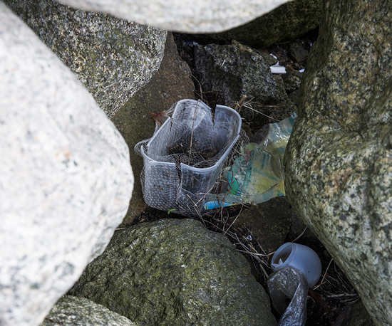 Plastskräp vid havet